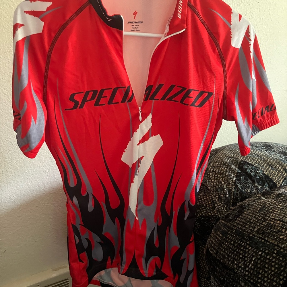 Specialized White and Red Cycling Jersey